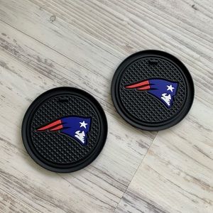 2 New England Patriots Silicone Vehicle Coasters